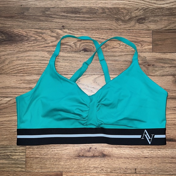 All Access Logo Elastic Flow Bra in Emerald Size L - Picture 4 of 7